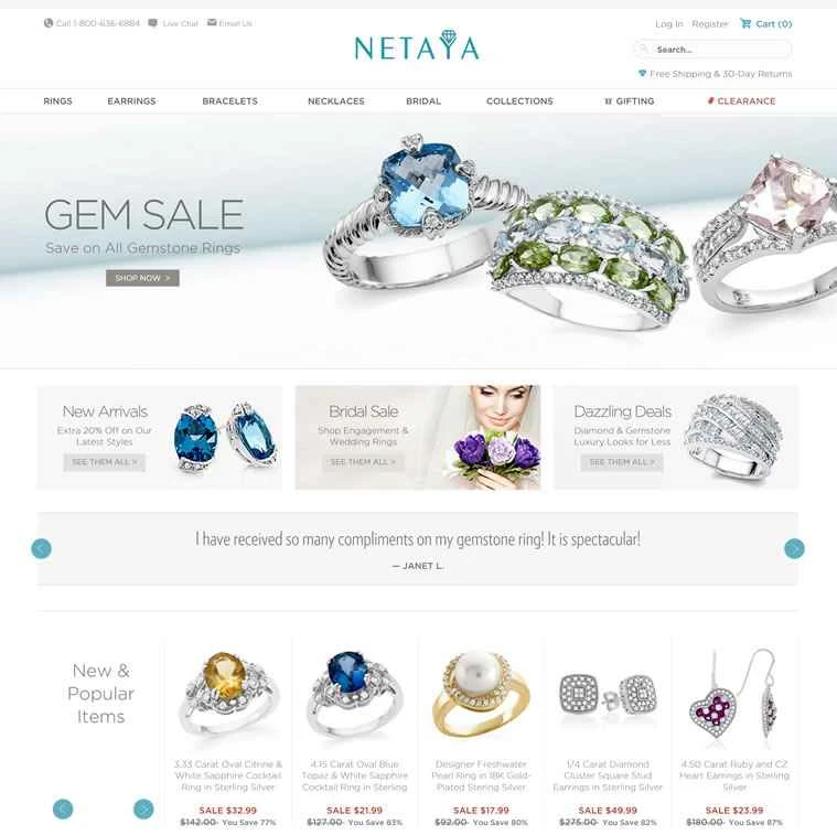 Netaya は、米国を拠点とする、高級デザイナージュエリーのオンライン ショッピング プラットフォームです。