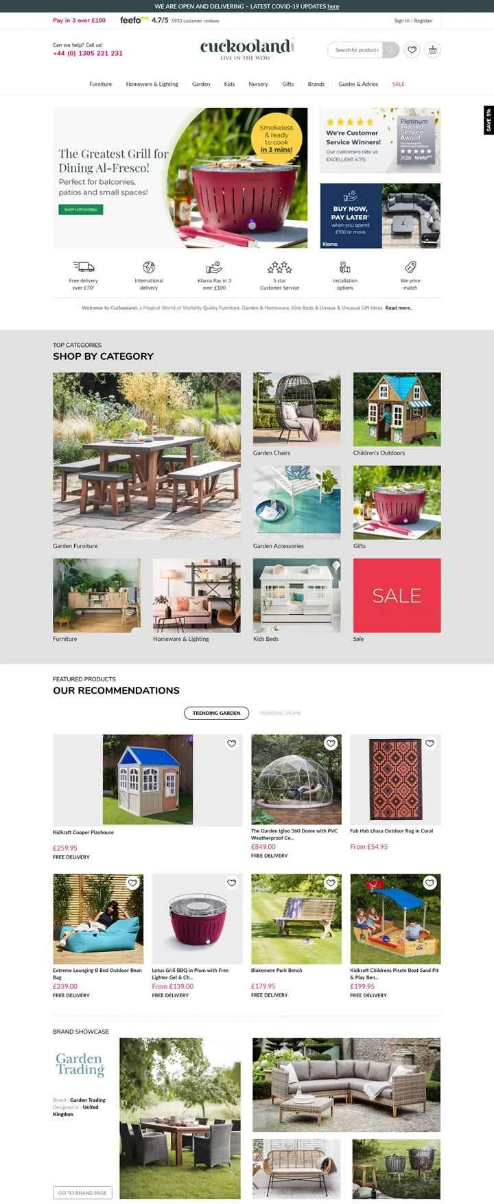 Cuckooland は、ユニークな英国の家具と家庭用品のショッピング ウェブサイトです。