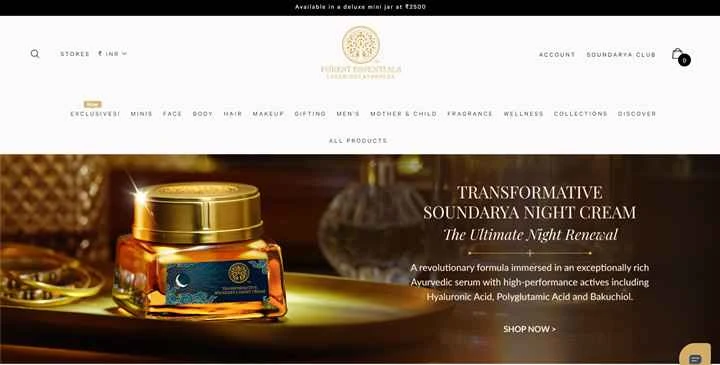 インドの高級アーユルヴェーダ美容サロン、Forest Essentials。