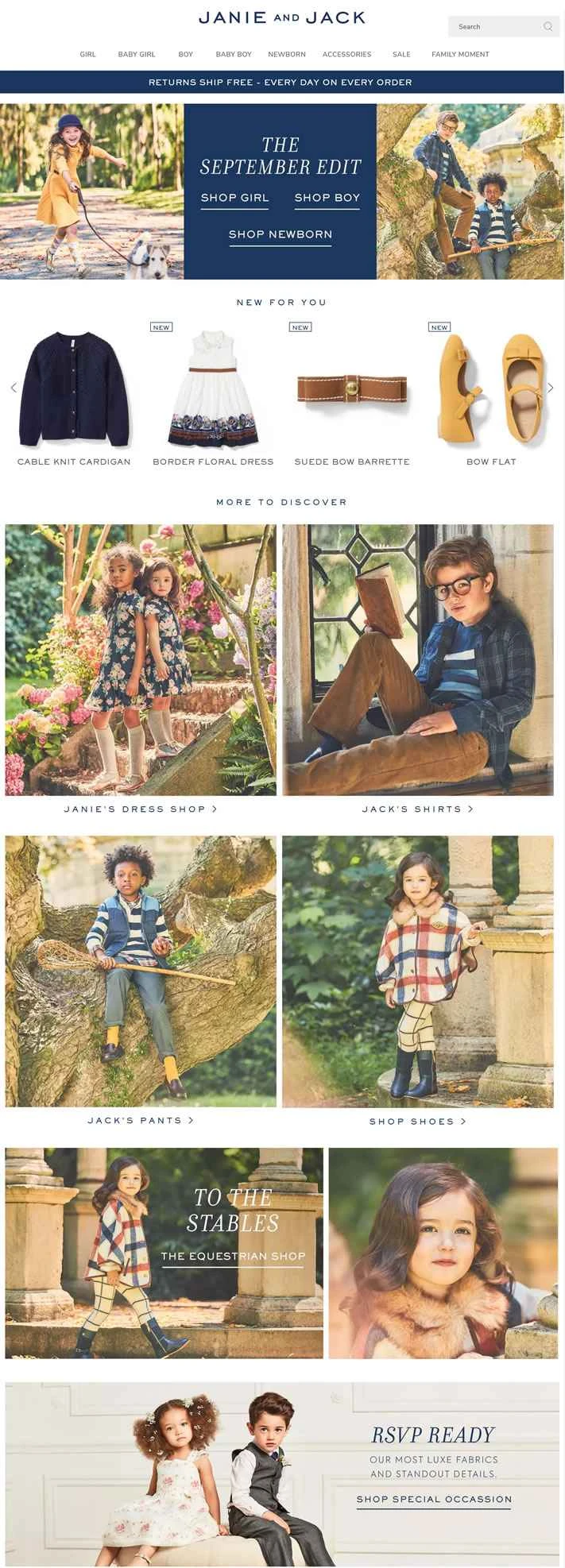 Janie and Jack US公式サイト: GAP傘下の高級子供服ブランド