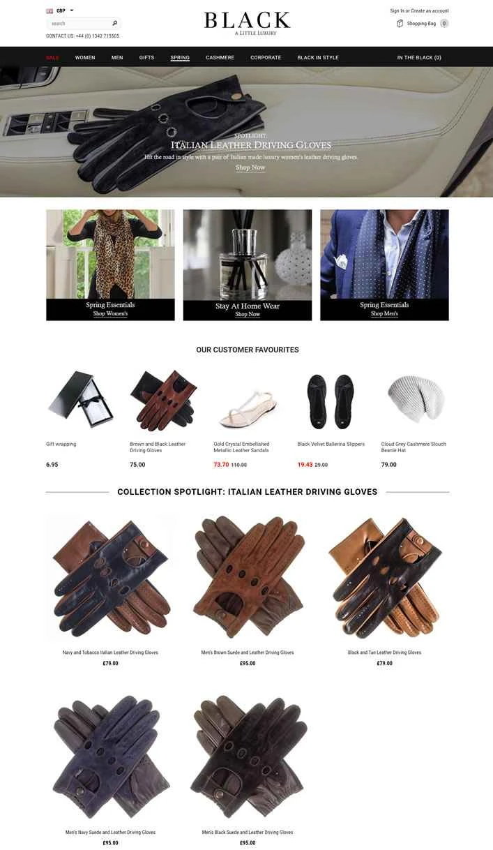 Black.co.uk は、英国を拠点とする男性と女性向けの高級アクセサリーやギフトを扱うウェブサイトです。