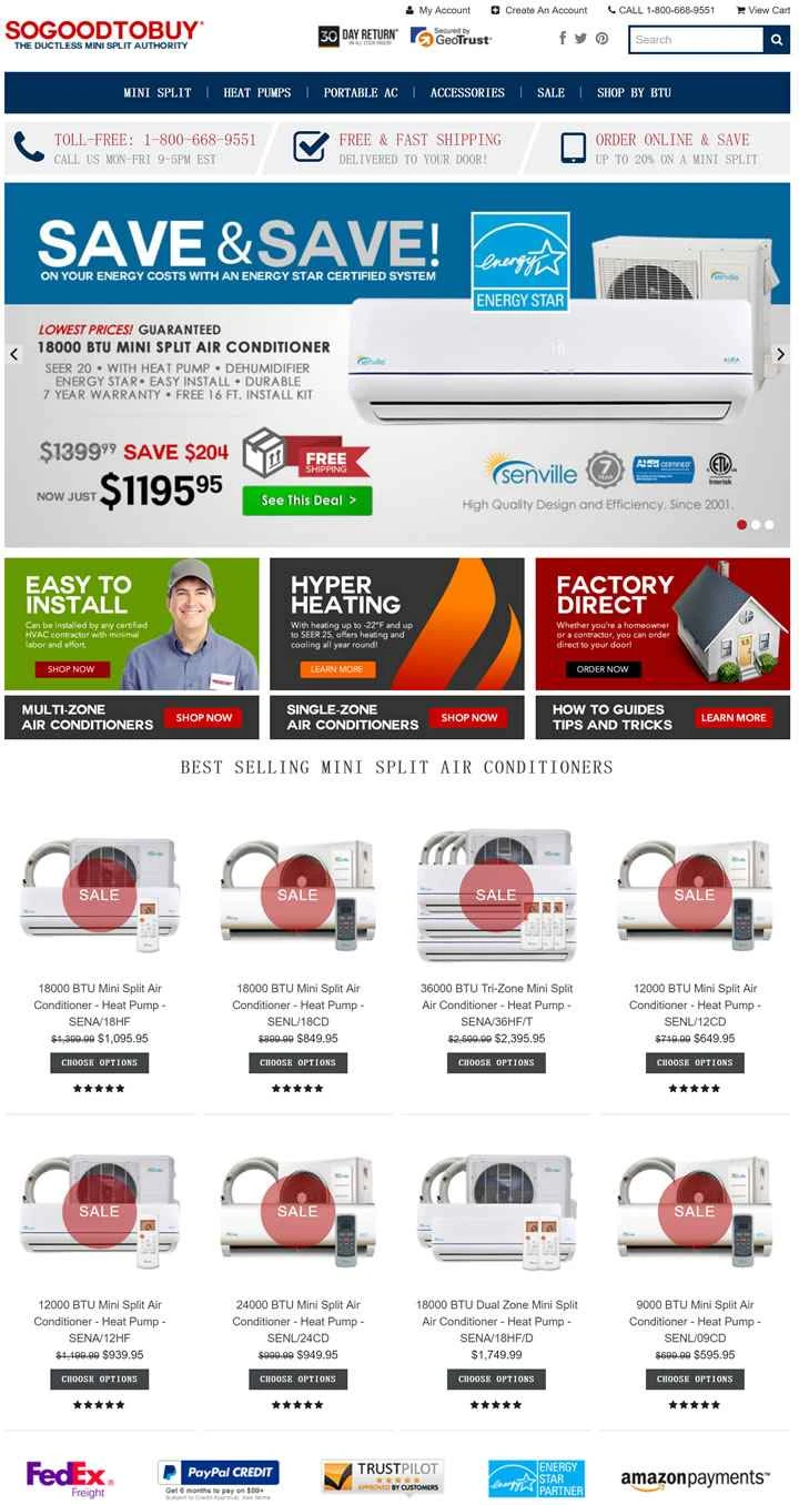 ミニスプリット型エアコン：SoGoodToBuy