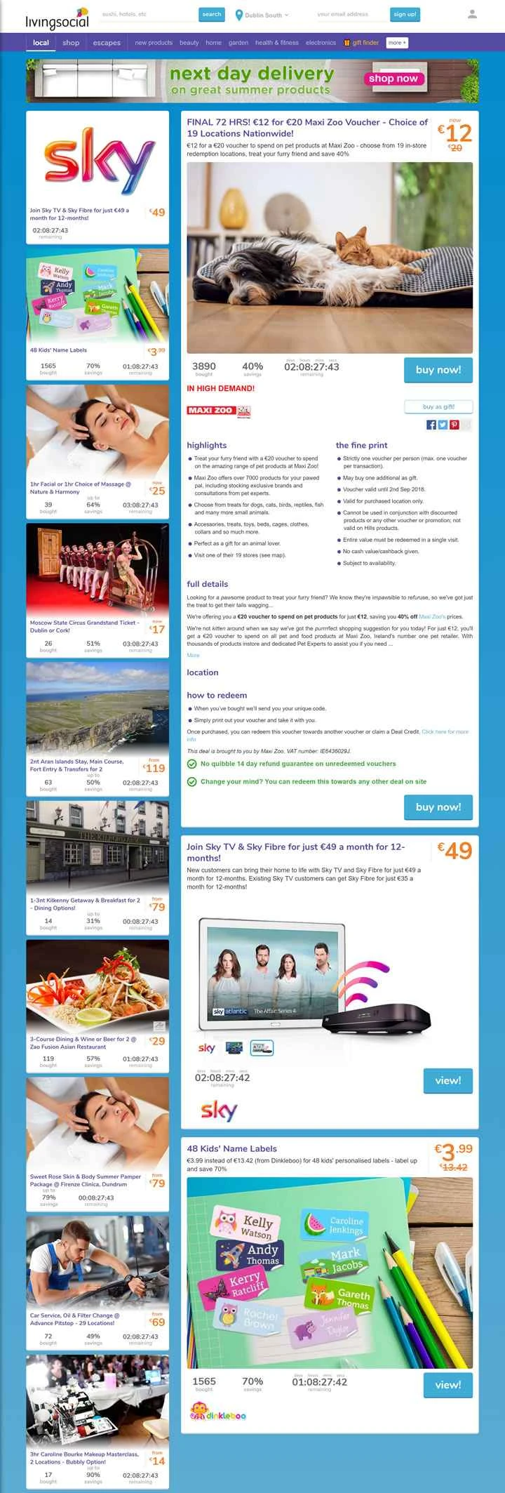 LivingSocial Ireland: アイルランドのローカルオファー