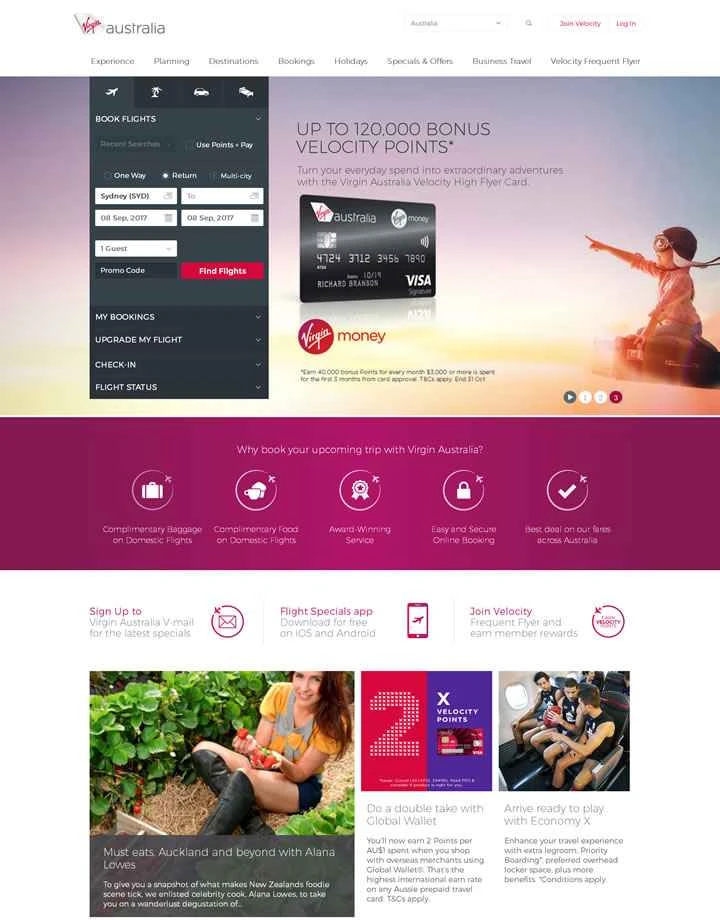 ヴァージン・オーストラリア公式ウェブサイト: ヴァージン・オーストラリア