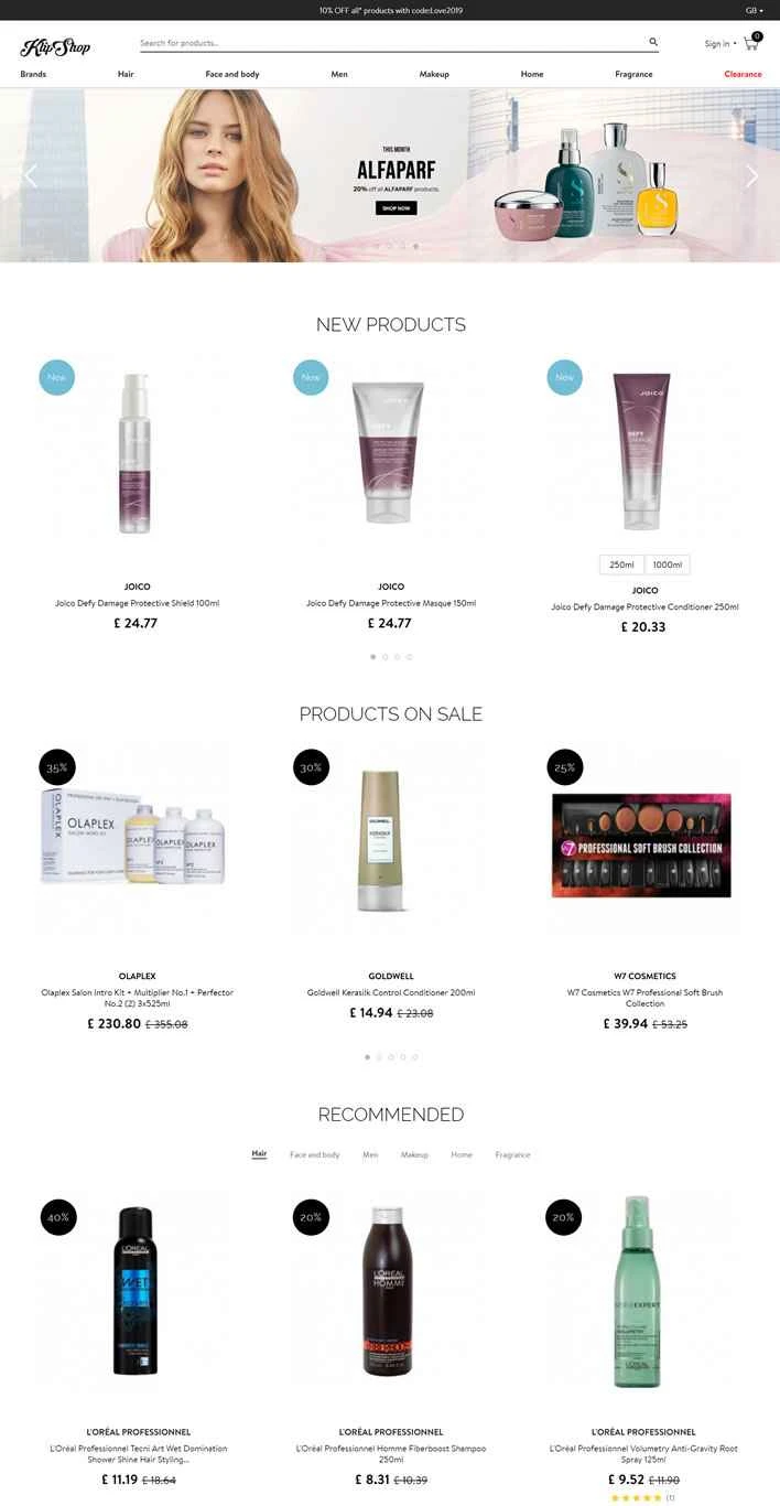 Klip Shop は、英国を拠点とするヘアケアおよび美容製品のオンライン ストアです。