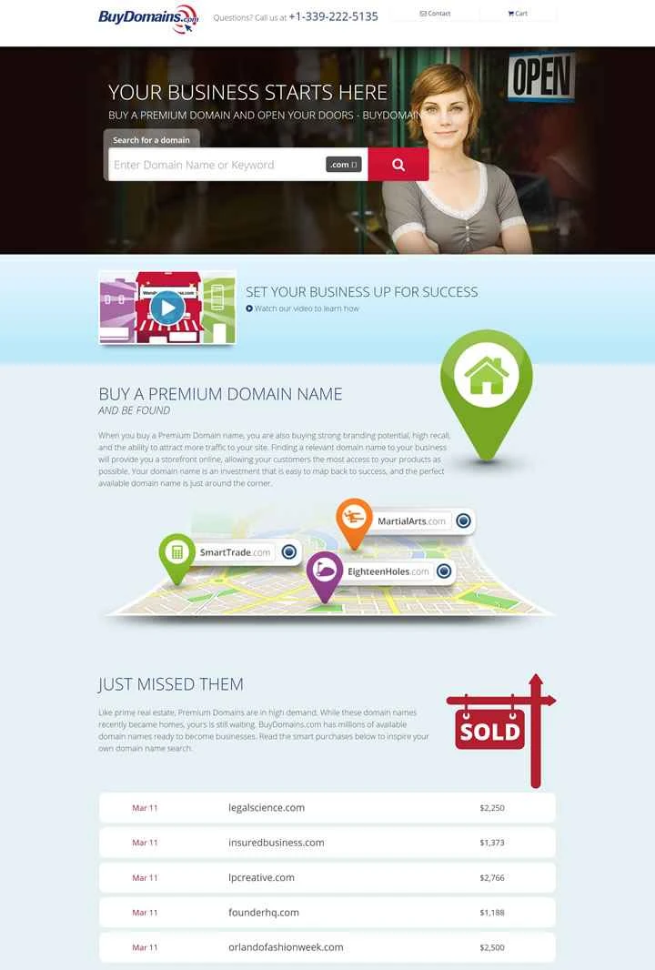 プレミアムドメインを購入する: BuyDomains