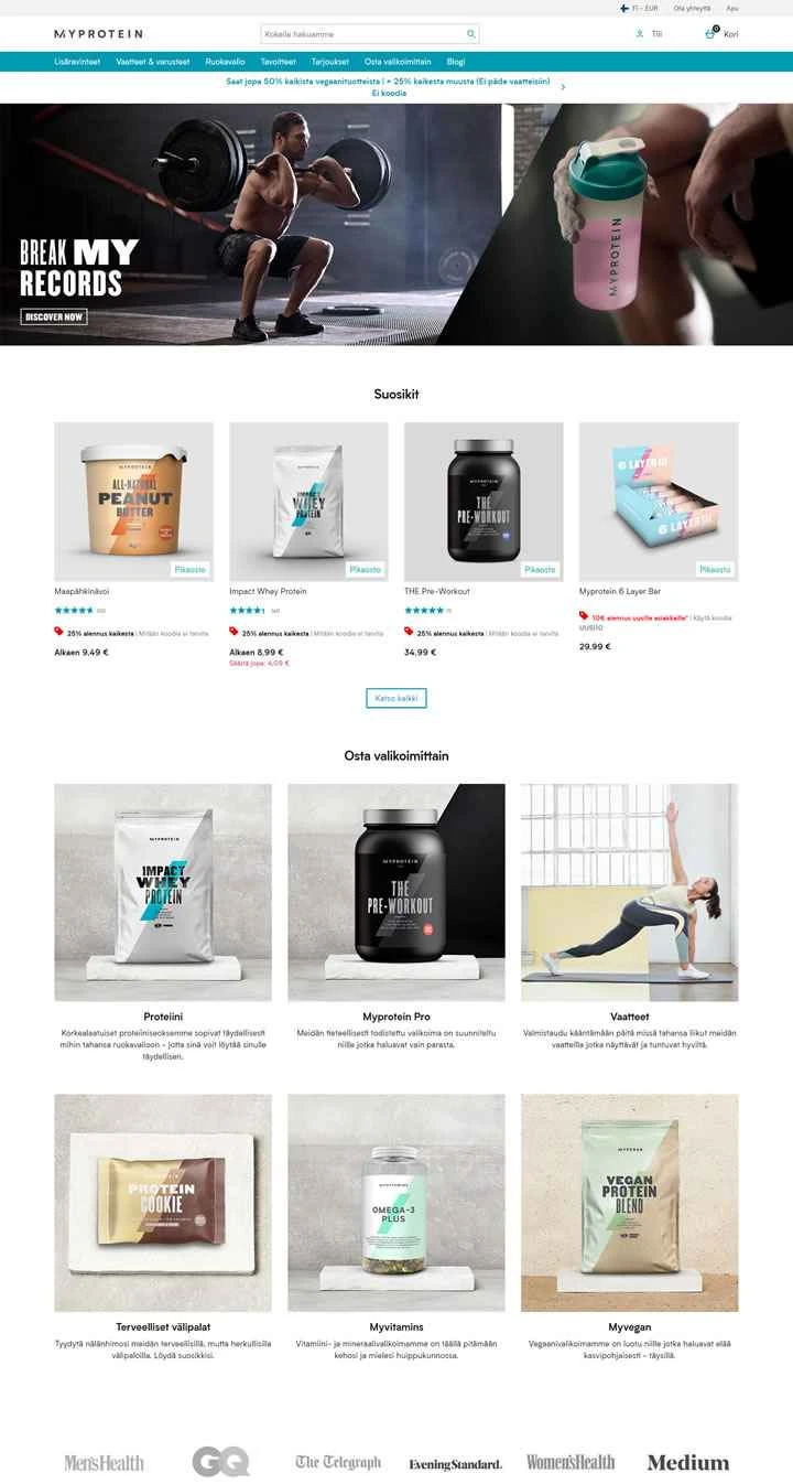 マイプロテイン フィンランド公式サイト：ヨーロッパNo.1スポーツ栄養ブランド