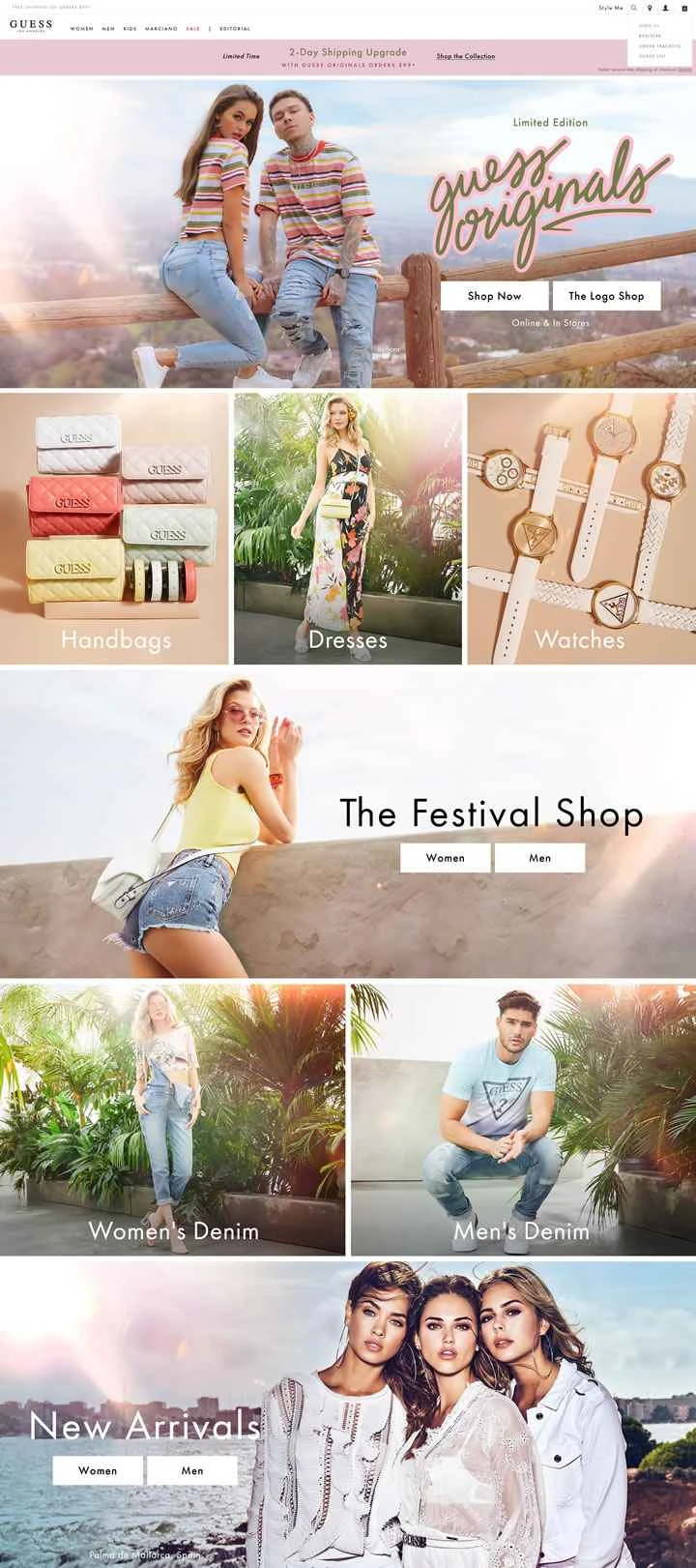 ゲスUS公式サイト：アメリカの有名衣料ブランド