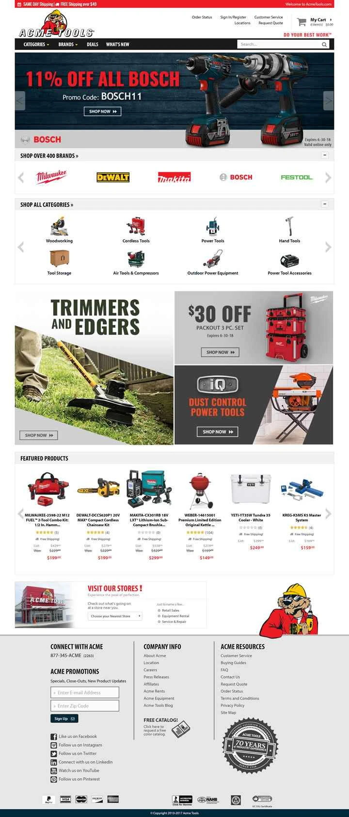 米国のオンライン工具店、Acme Tools
