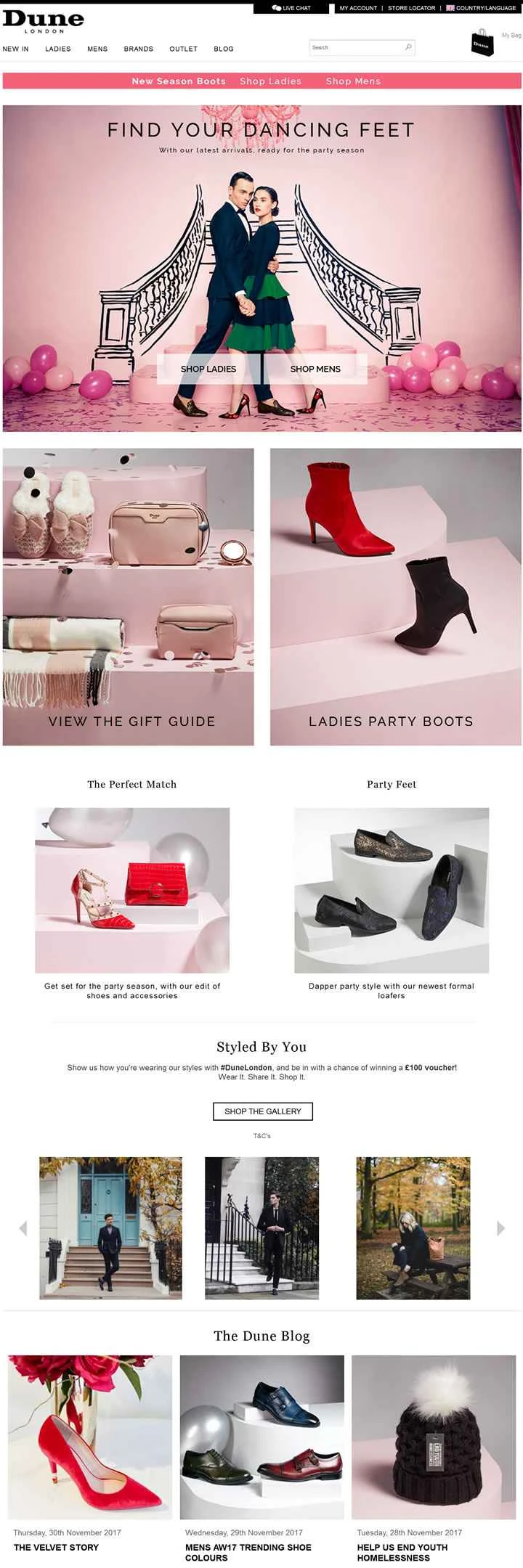 Dune Londonの公式サイト：英国の有名な高級靴ブランド