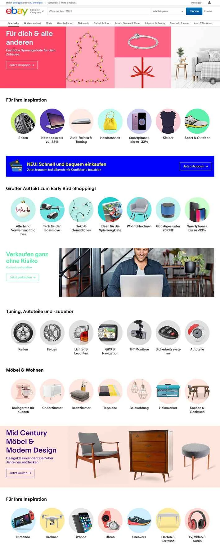 eBay スイス ショッピング ウェブサイト: eBay.ch