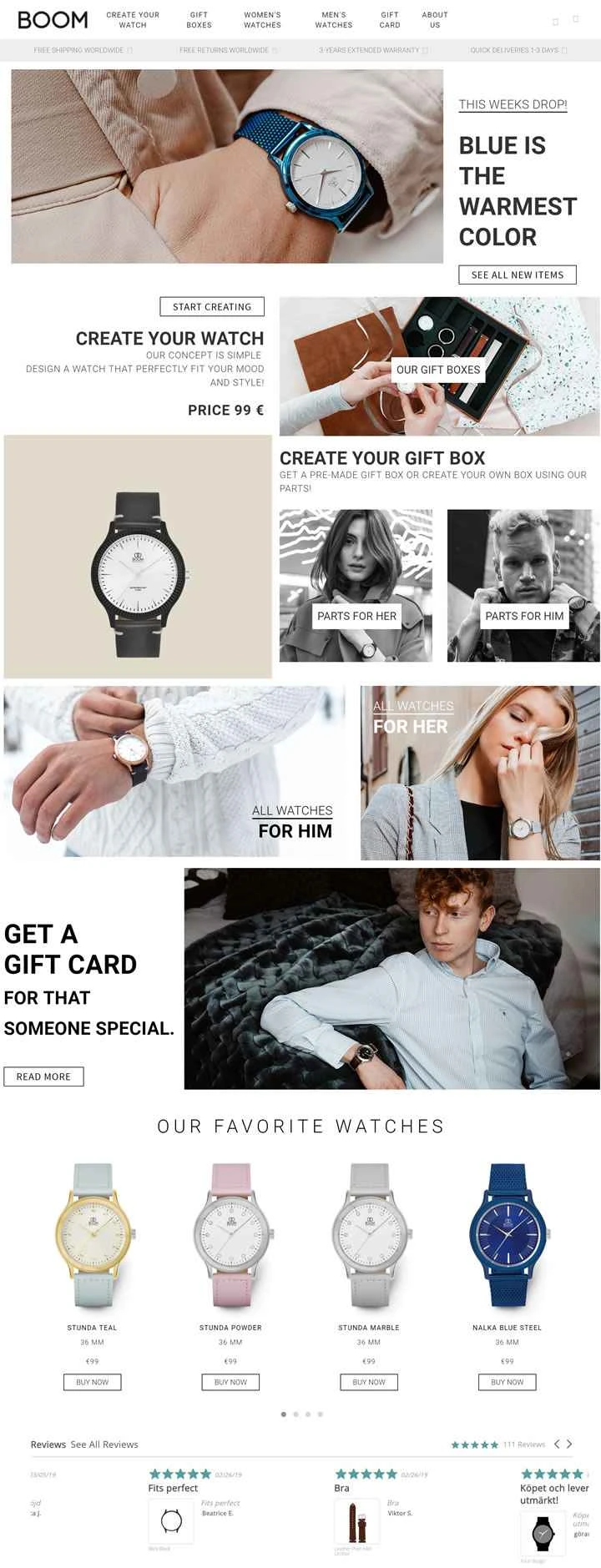 Boom Watches 公式サイト: スウェーデンの時計ブランド、あなたの時計をデザインします。