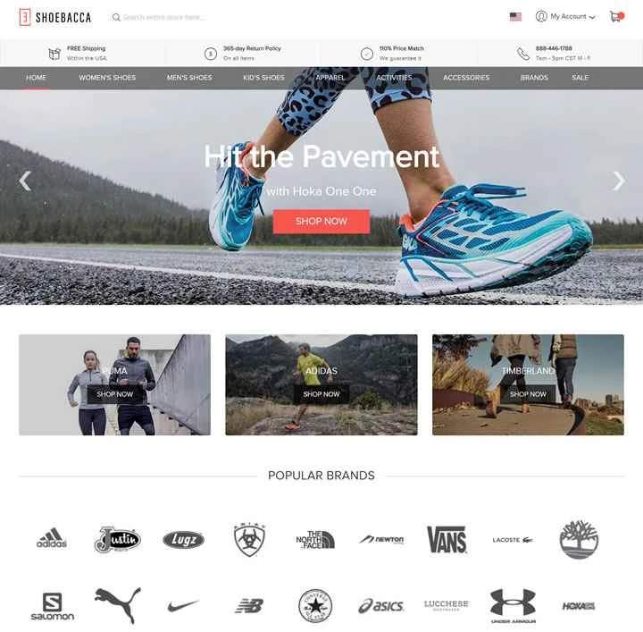 米国の総合オンライン靴小売業者、SHOEBACCA。