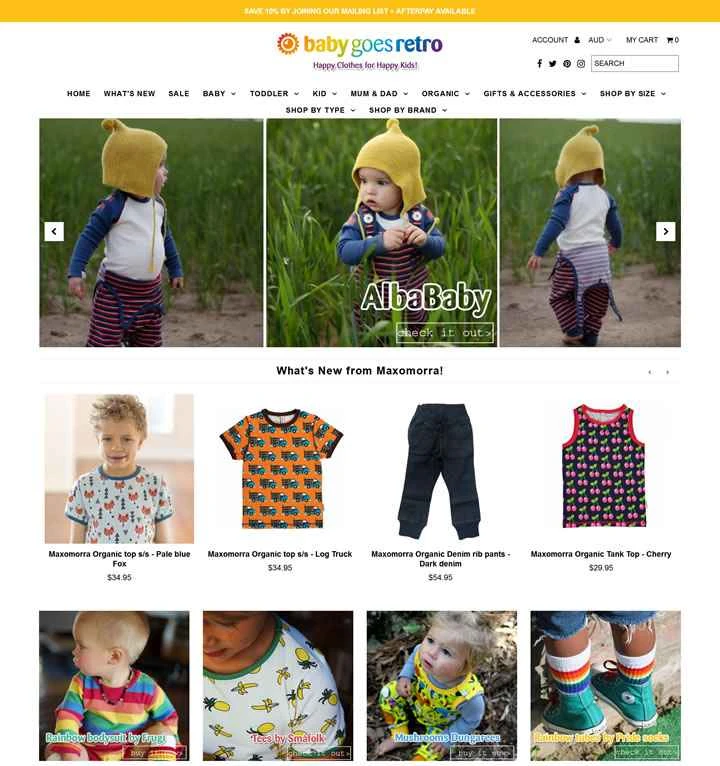 レトロなスカンジナビアの子供服：Baby go Retro