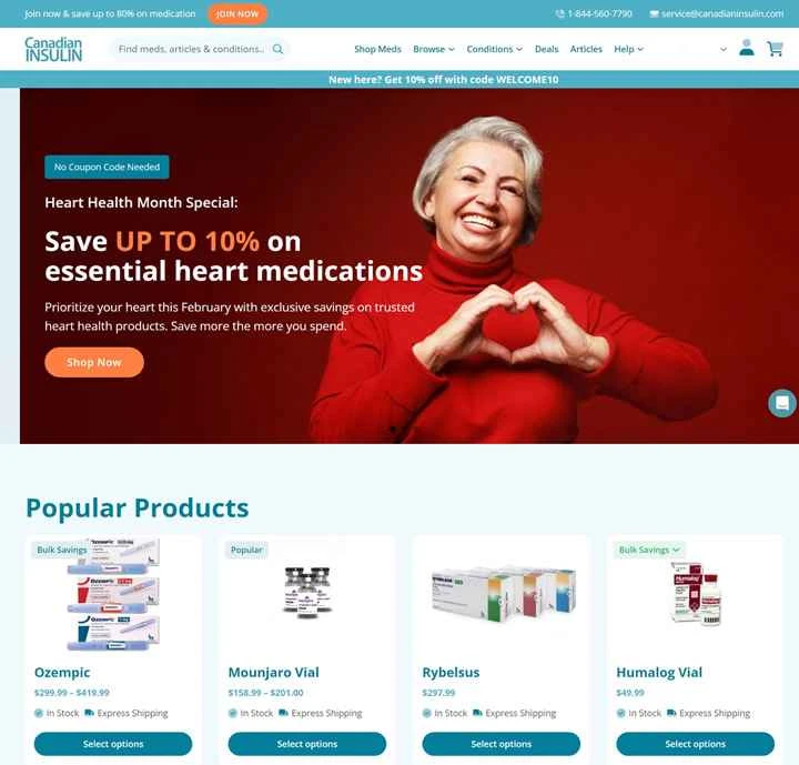 カナダのインスリンをオンラインで購入：CanadianInsulin.com