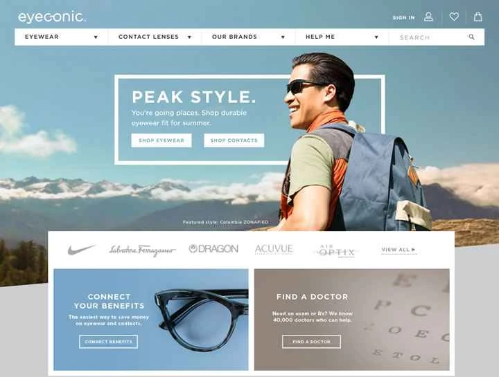 アメリカでメガネをオンラインで購入：Eyeconic