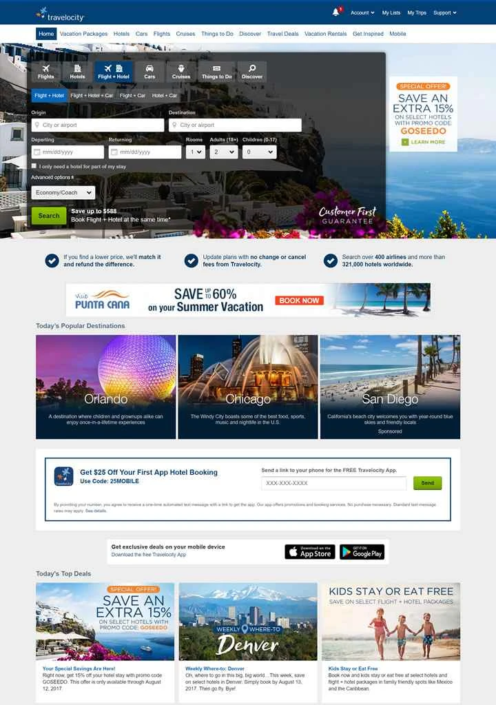 北米の3大旅行ウェブサイトの一つであるトラベロシティ