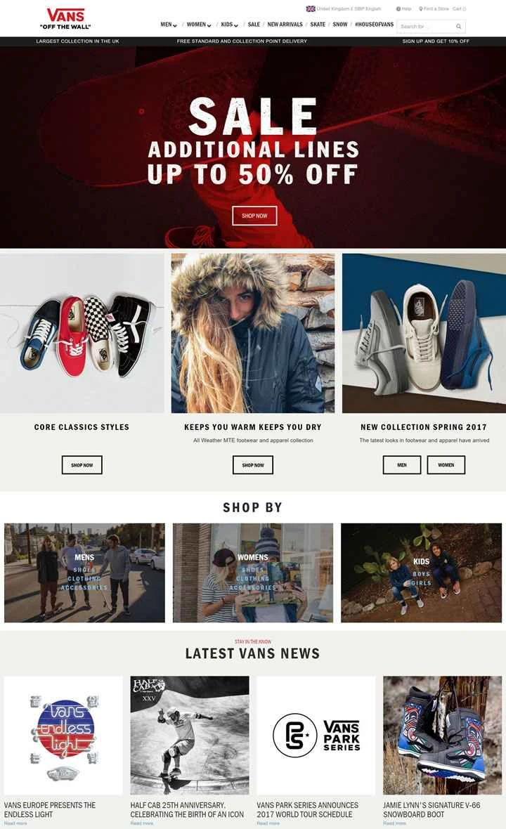 Vans UK公式サイト：米国南カリフォルニア発の元祖エクストリームスポーツ・ストリートウェアブランド