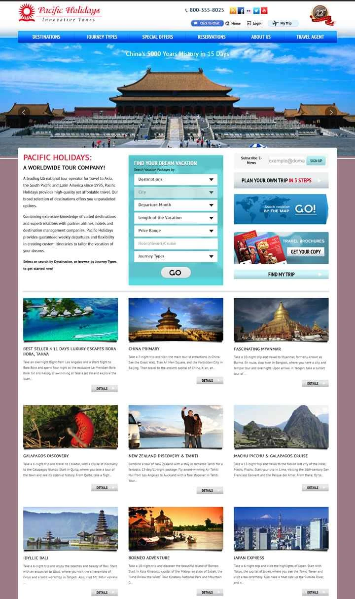 米国を拠点とする世界的な旅行会社パシフィック・ホリデーズ