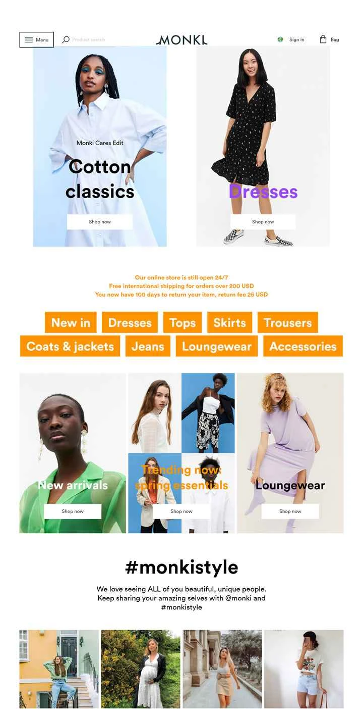 Monki公式サイト：スカンジナビアの独立系ファッションブランド