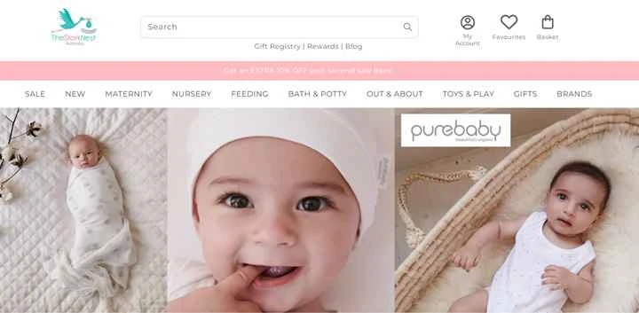 ベビー用品とマタニティ用品を専門に扱うオーストラリアの店、The Stork Nest。