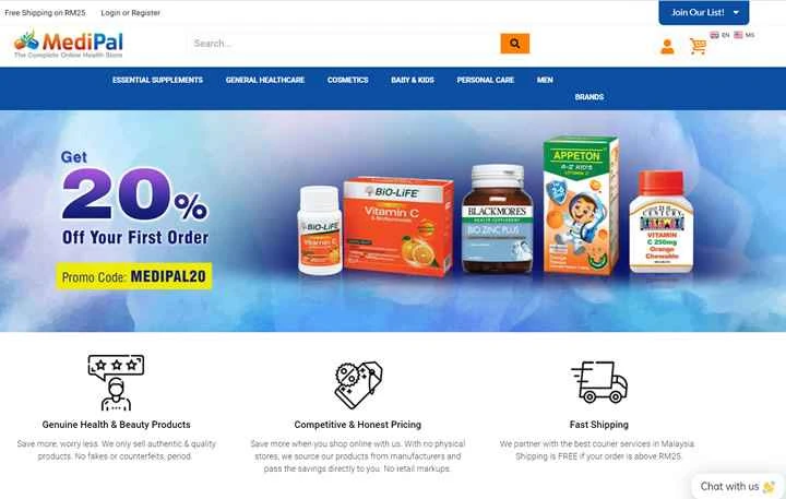 メディパル マレーシア オンライン健康ストア