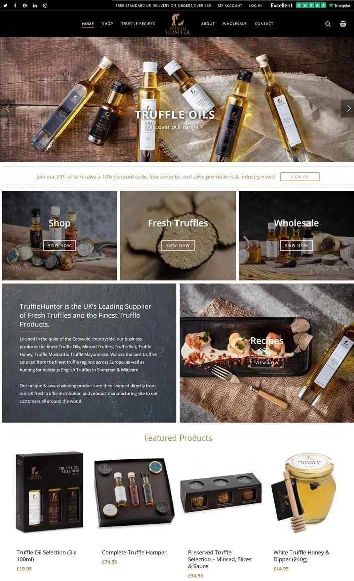 TruffleHunter は、新鮮なトリュフと最高級のトリュフ製品を供給する英国有数の企業です。