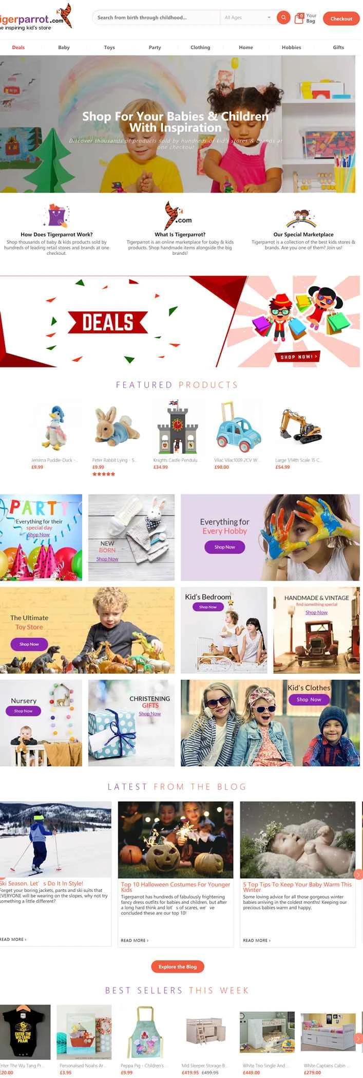 イギリスのベビー・子供用品専門店、タイガーパロット。