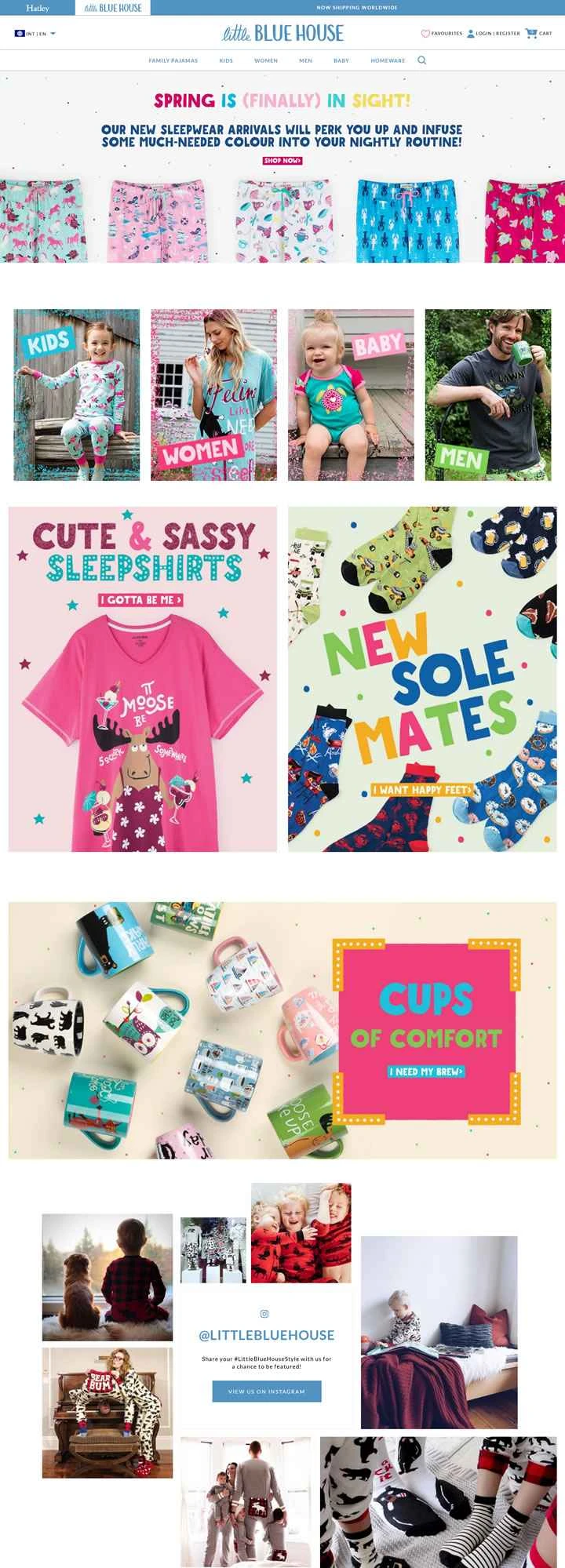 家族向けパジャマと家庭用品：リトルブルーハウス