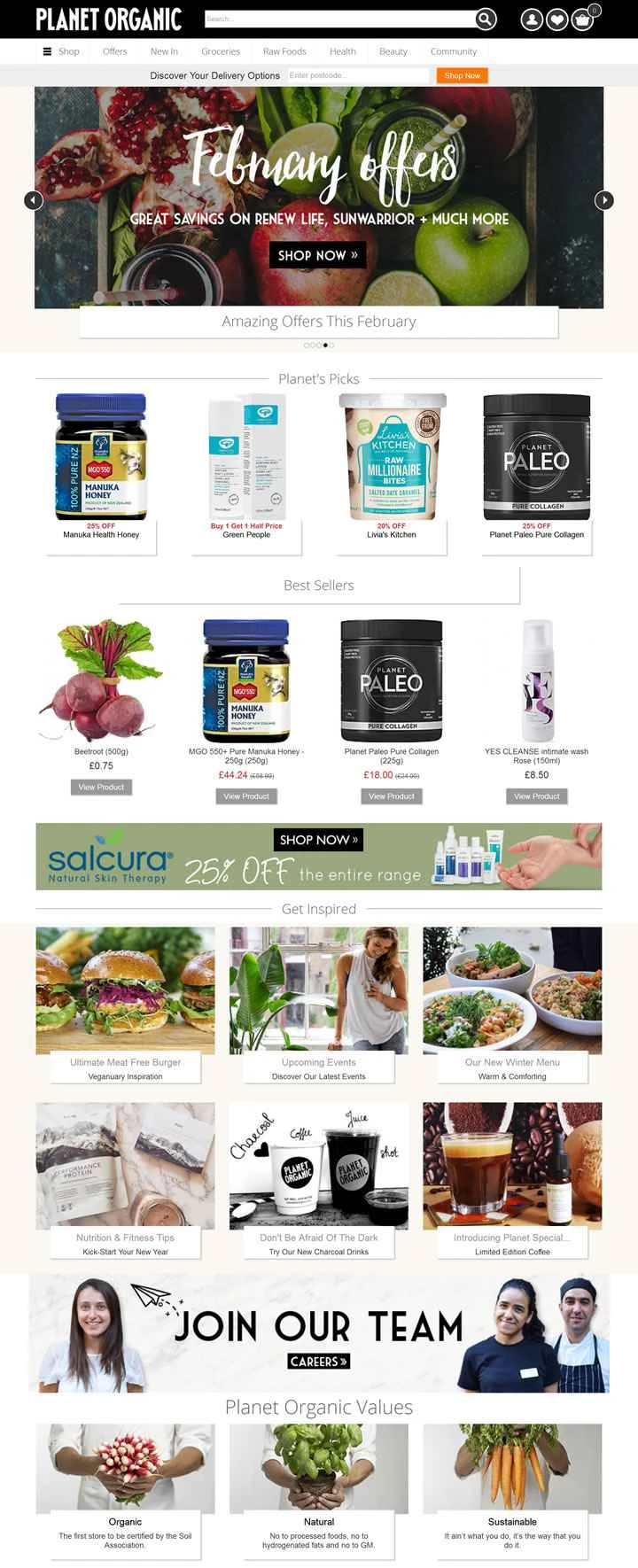 英国最大の認定オーガニックスーパーマーケット、Planet Organic。