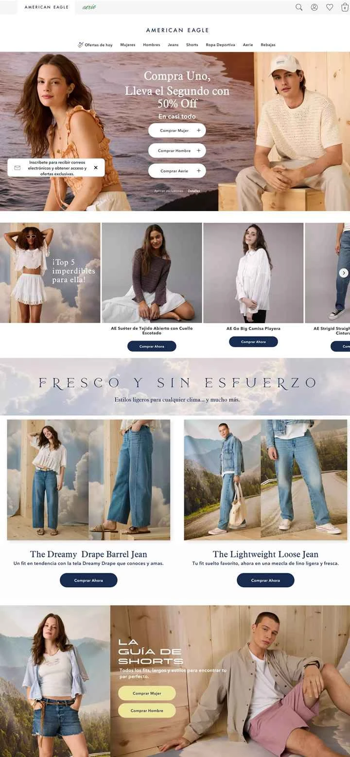 アメリカンイーグルメキシコ公式サイト: アメリカンイーグルメキシコ