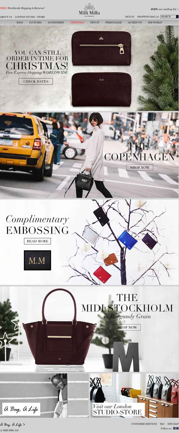 英国の有名な高級ハンドバッグブランド、ミリミル
