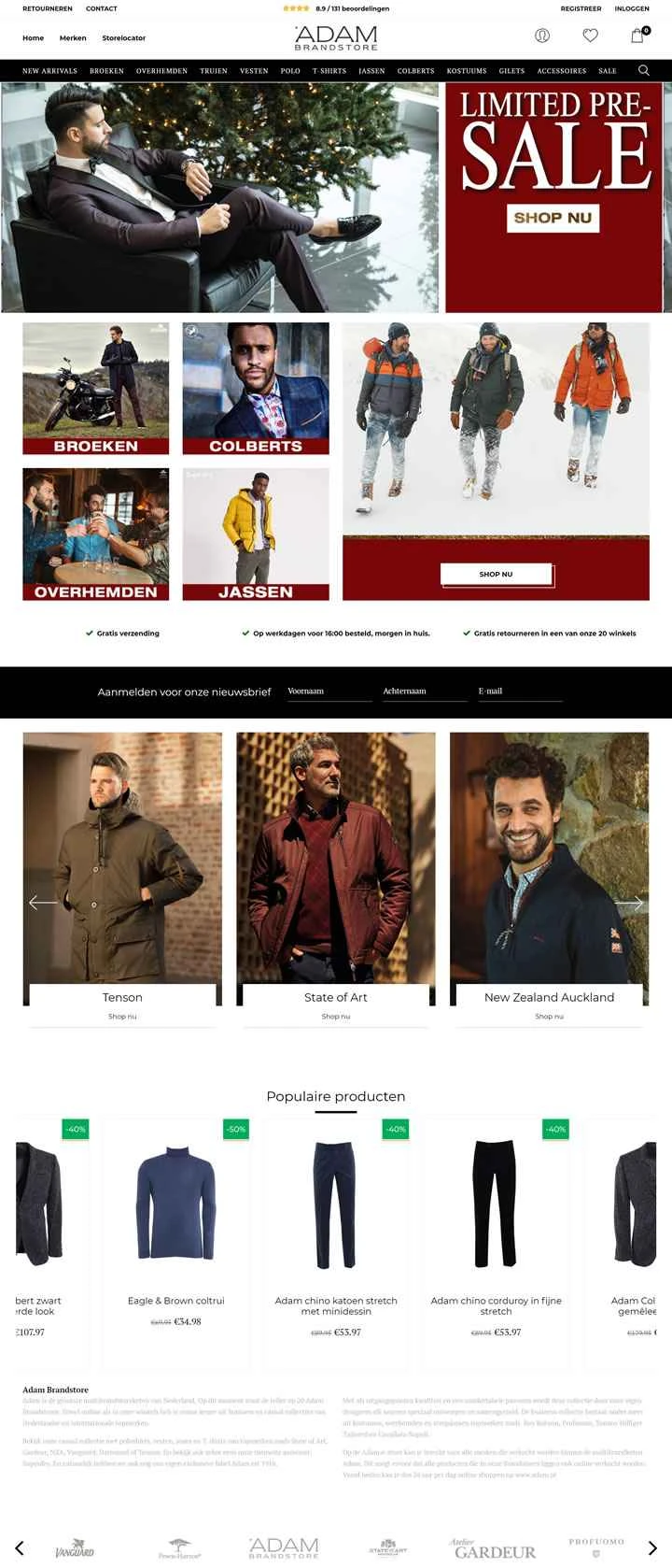 オランダ最大のメンズウェアマルチブランドチェーン、アダム・ブランドストア