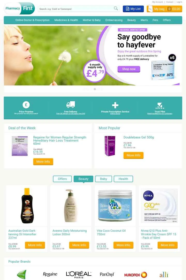 Pharmacy First は、英国を代表するオンライン薬局です。