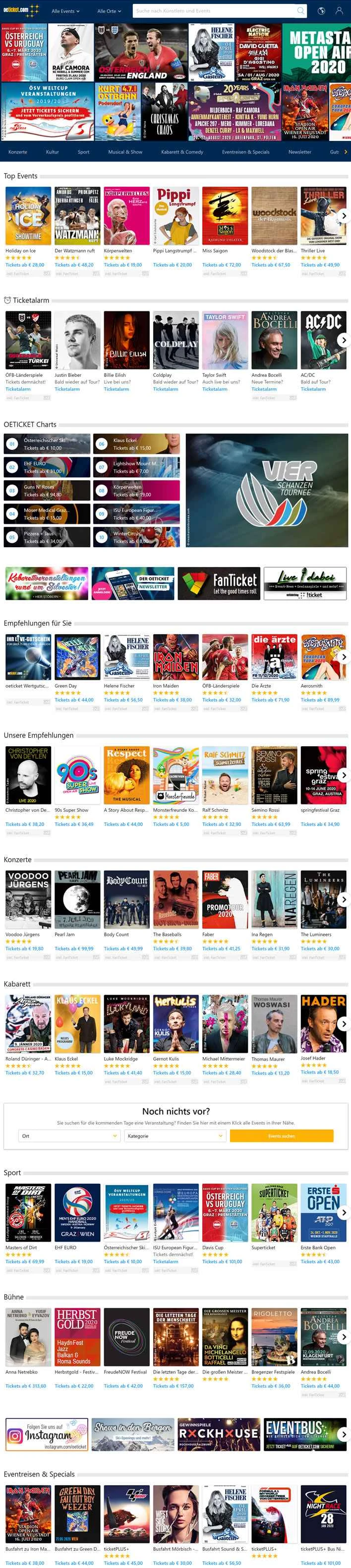 オーストリアのチケットポータル：oeticket.com