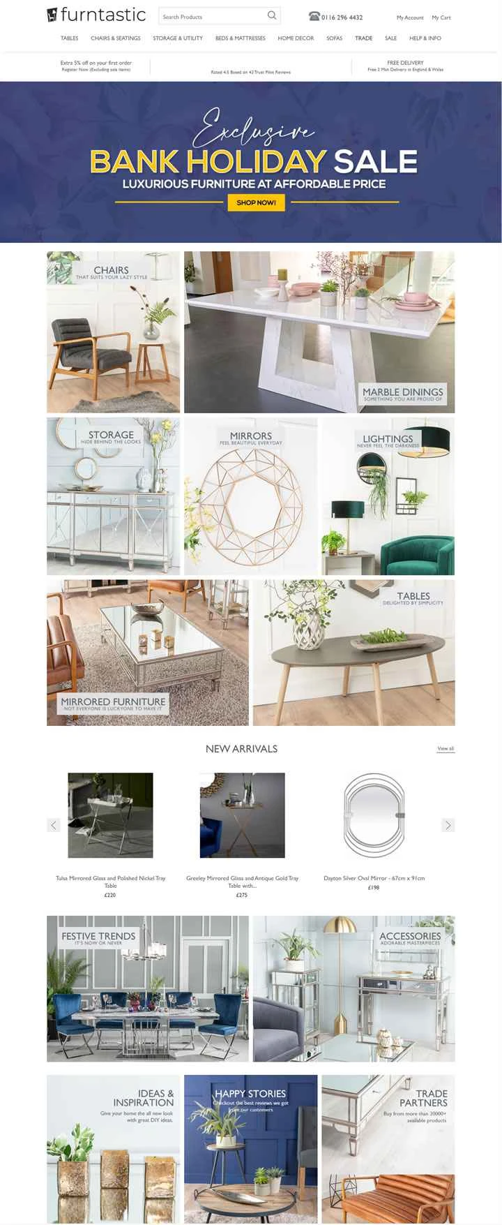 モダン、コンテンポラリー、デザイナー家具を専門とする英国の店、Furntastic。