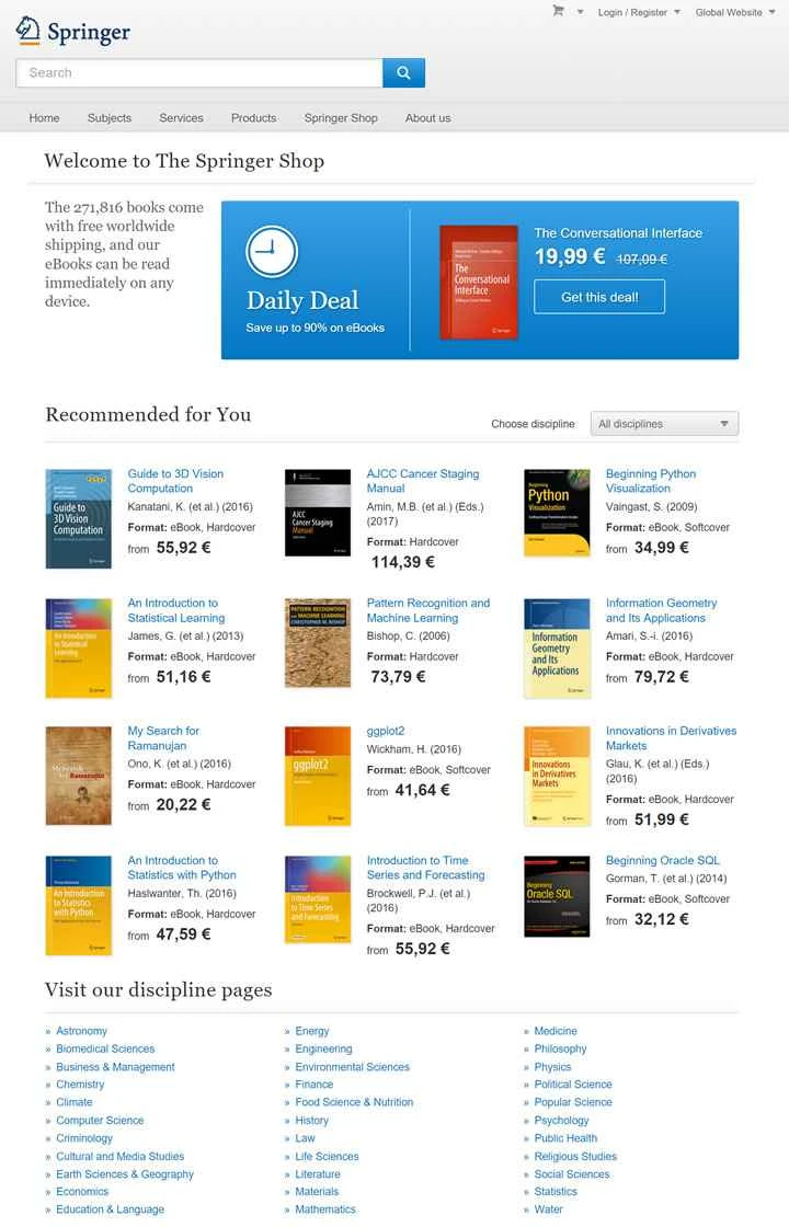 シュプリンガーは、世界有数の学術出版社です。