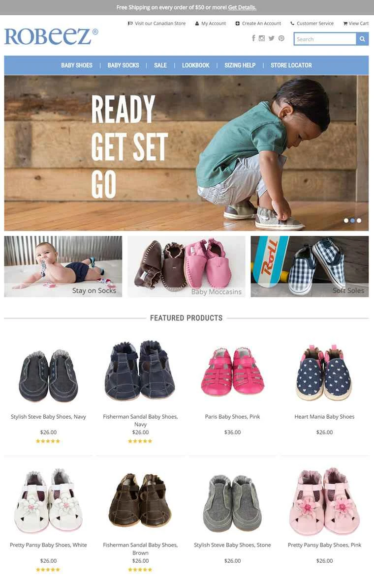 アメリカの有名なベビーウォーキングシューズブランド、Robeez。