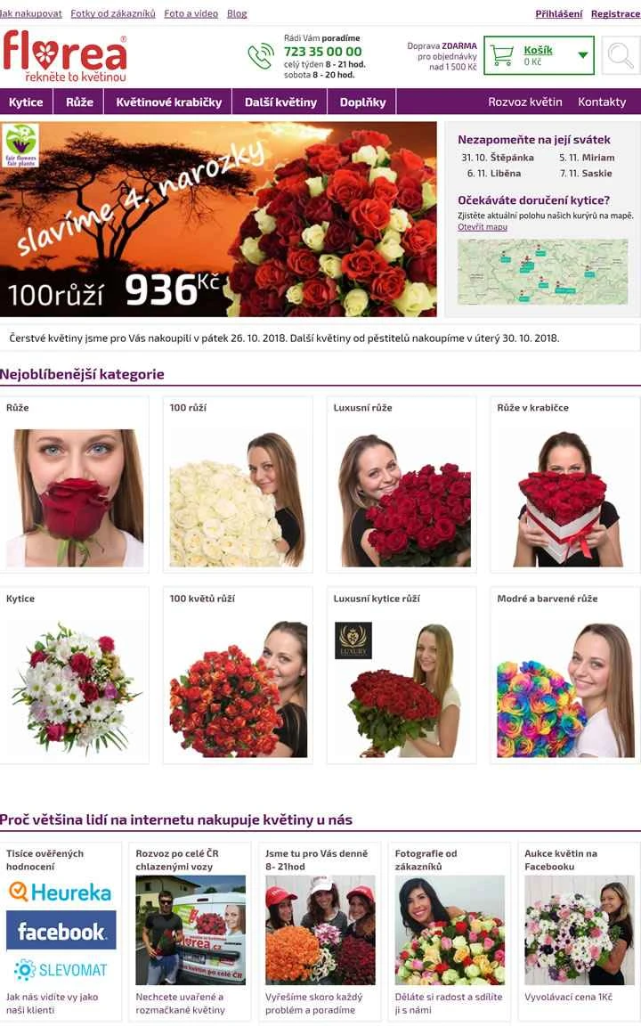 チェコの花の配達：Florea.cz