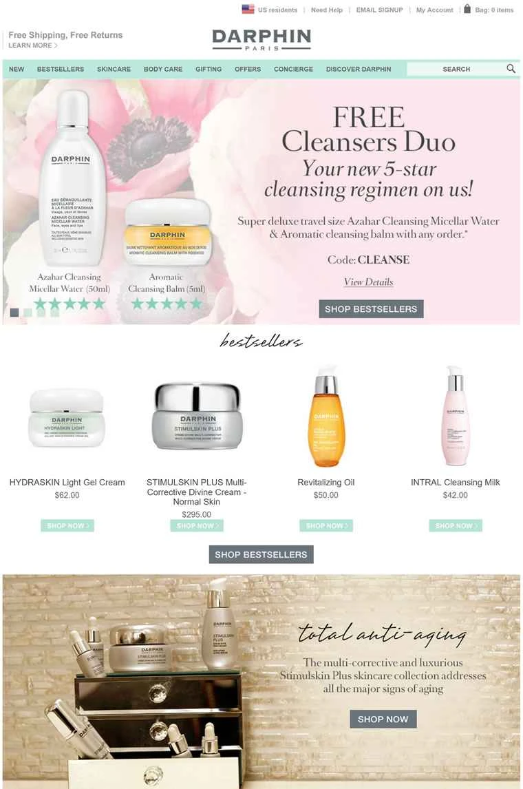 Darphin公式サイト：植物由来成分とエッセンシャルオイル配合のパリ発スキンケアブランド。