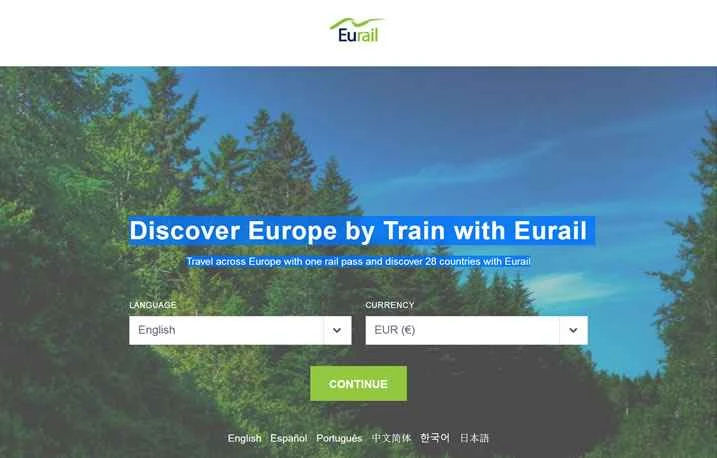 ユーレイルパスの公式オンライン販売ウェブサイトはEurail.comです。