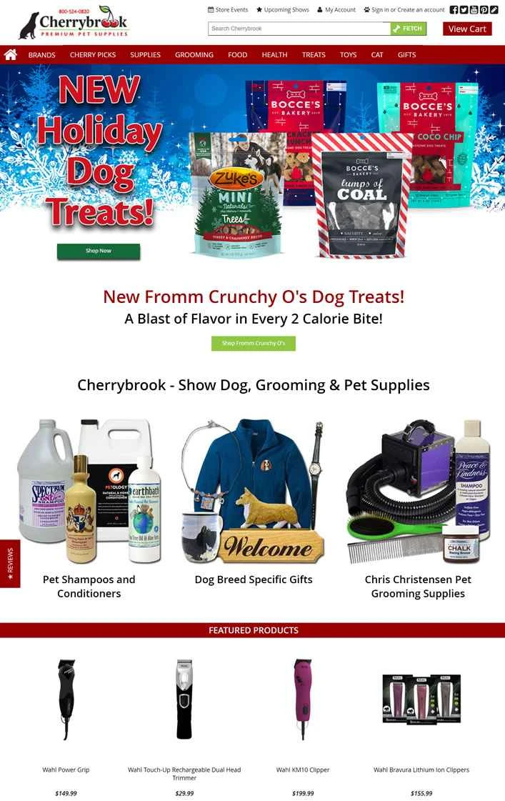 米国を拠点とするオンラインペットグルーミングおよびペット用品店、Cherrybrook。