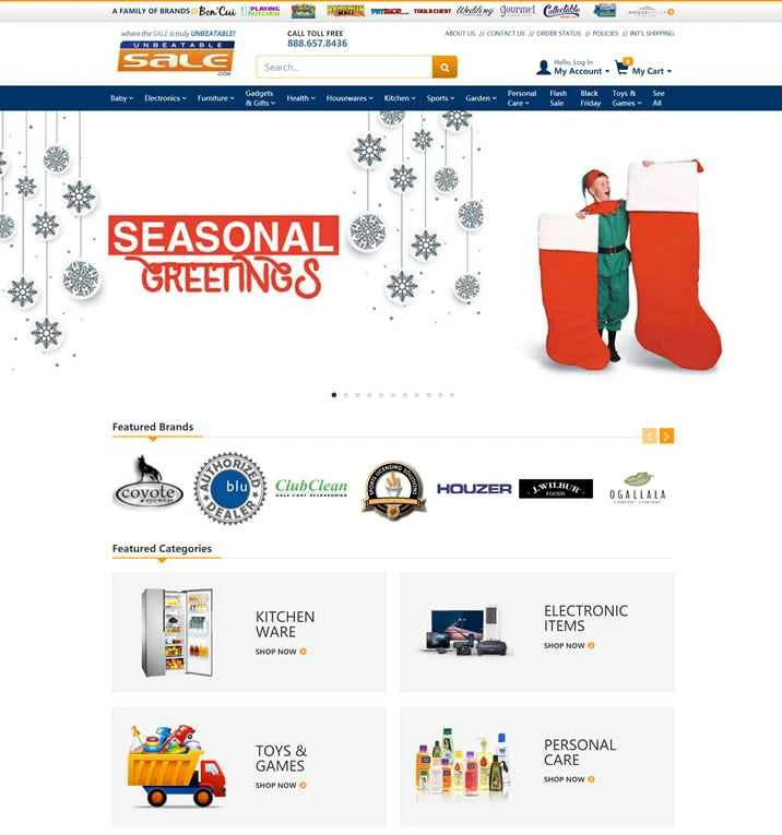 米国の総合オンラインショッピングモール、UnbeatableSale.com。