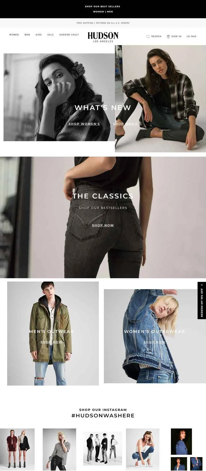 ハドソンジーンズ公式サイト：プレミアムデニムジーンズ