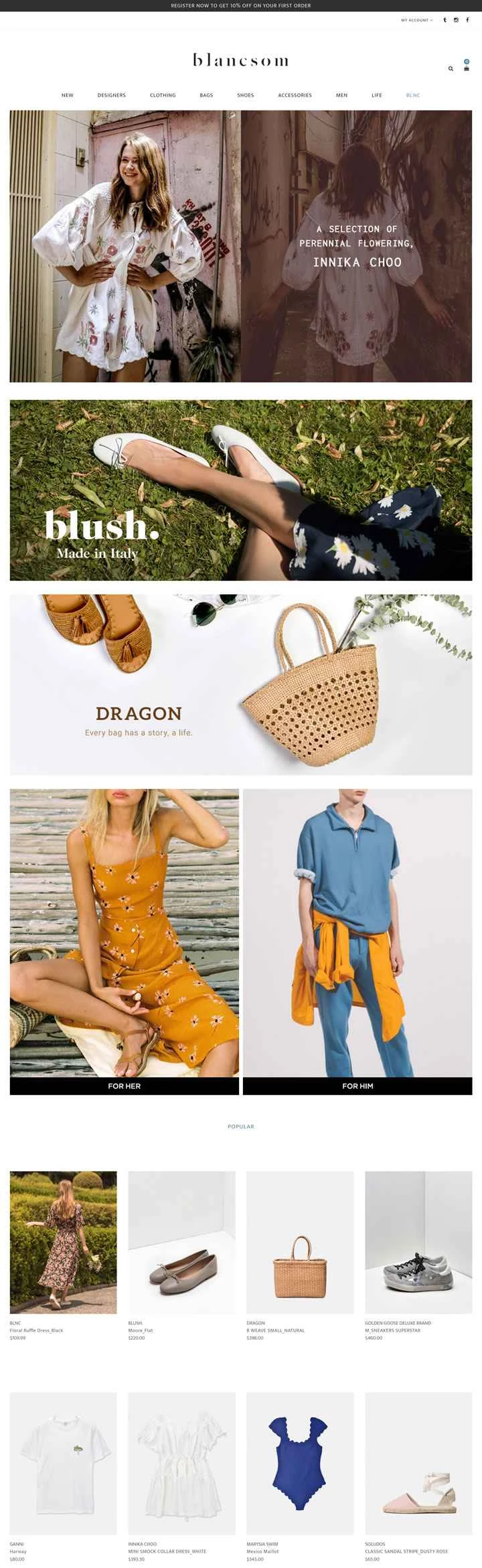 Blancsom（米国/カナダ）：アパレルおよびライフスタイル製品のサプライヤー