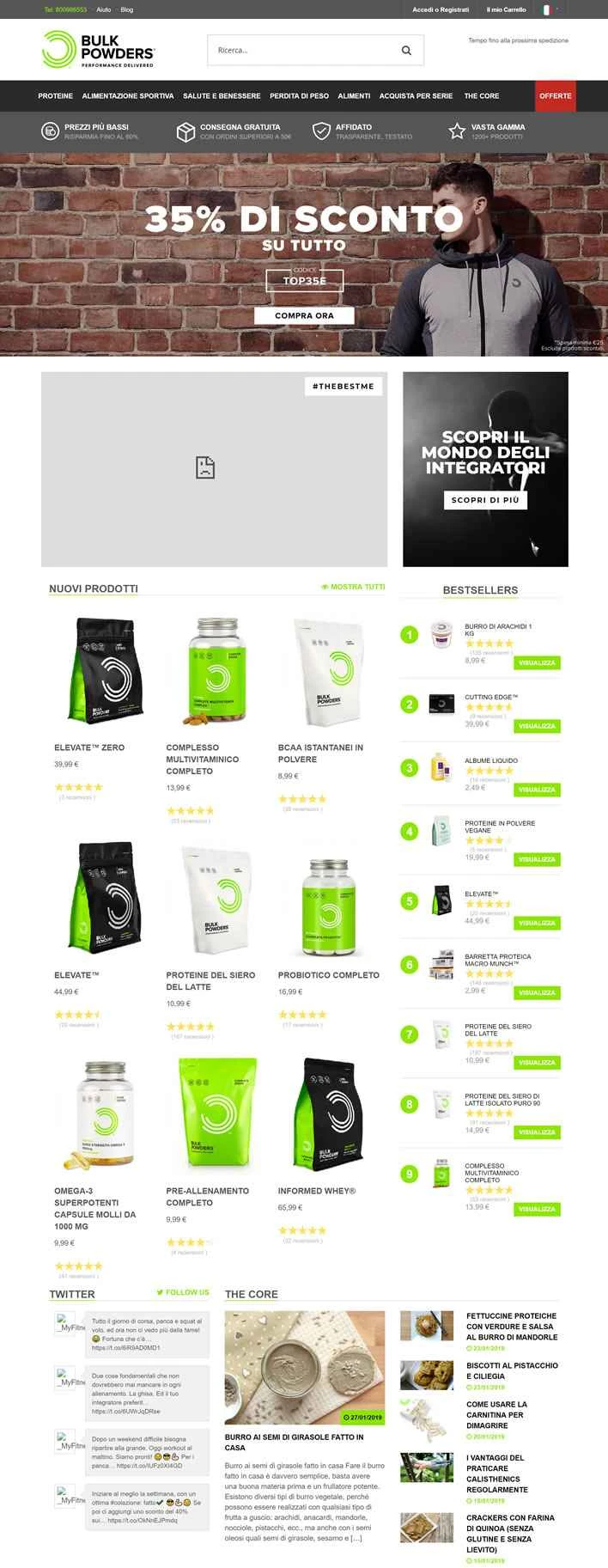 Bulk Italy: オンラインスポーツ用品店