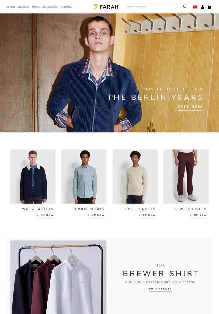 Farah公式サイト：メンズアパレルとアクセサリー